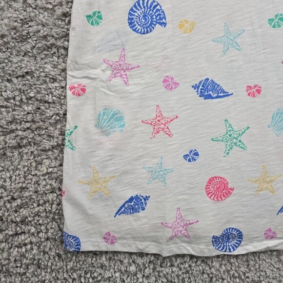 Escape by Habitat Shell Print Dress L Cotton Pockets Travel Beach Coastal Fit - Picture 2 of 12